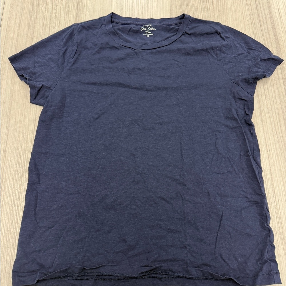 J. Crew Navy Slub Cotton Tee